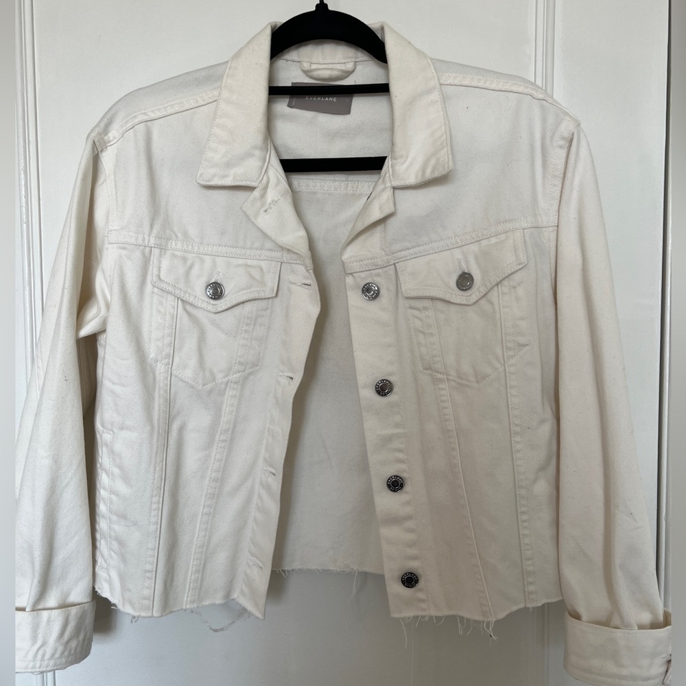Everlane white denim jacket